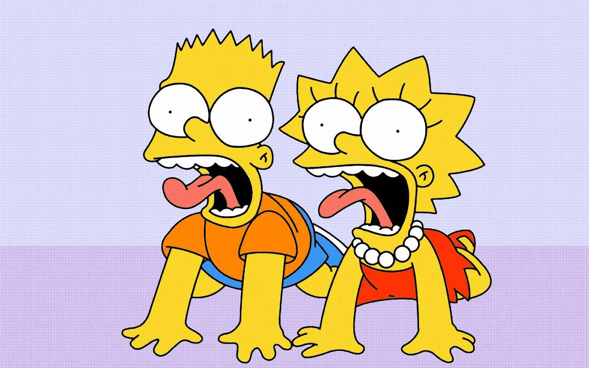 Bart And Lisa Simpson Shocked Background