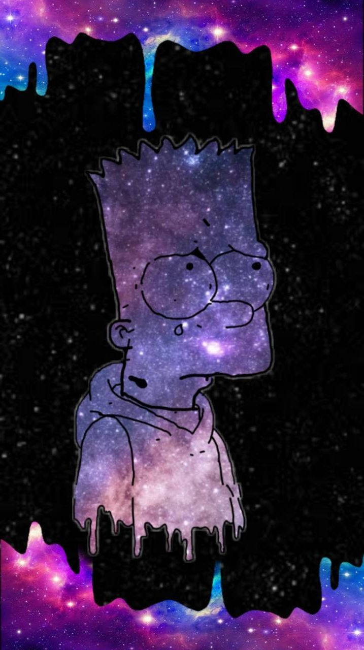 Bart Sad Galaxy Drip Background