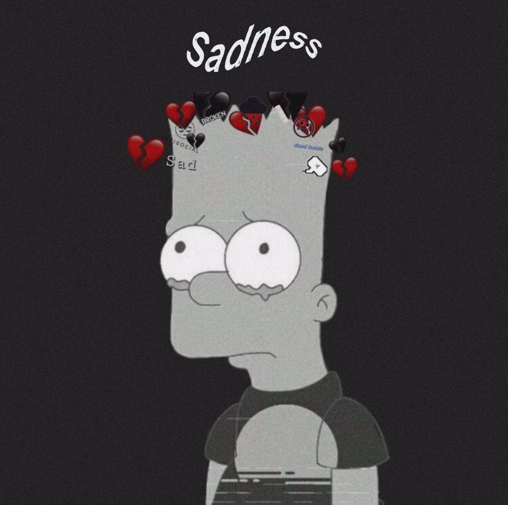 Bart Sad Grayscale Background