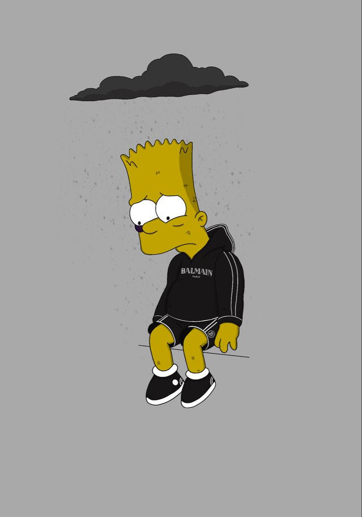 Bart Sad Storm Cloud Background