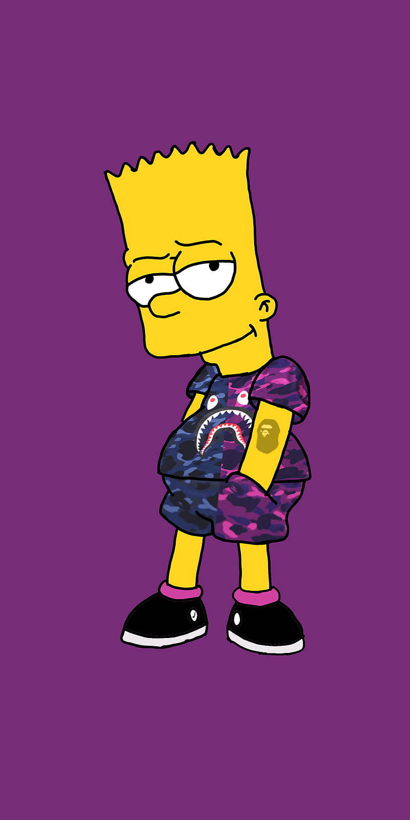 Bart Simpson And Bape Cartoon Background