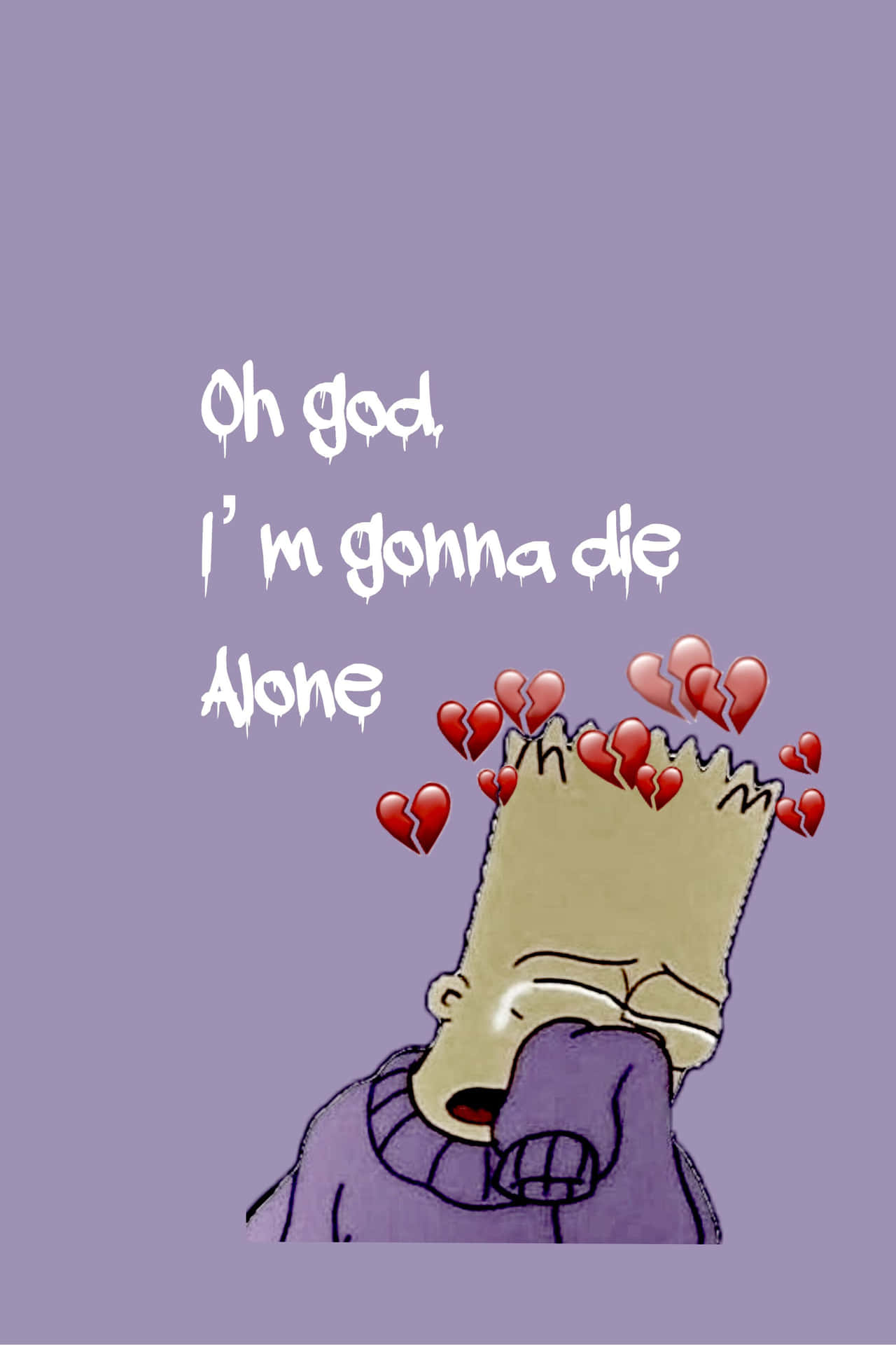 Bart Simpson Crying Purple Background Background