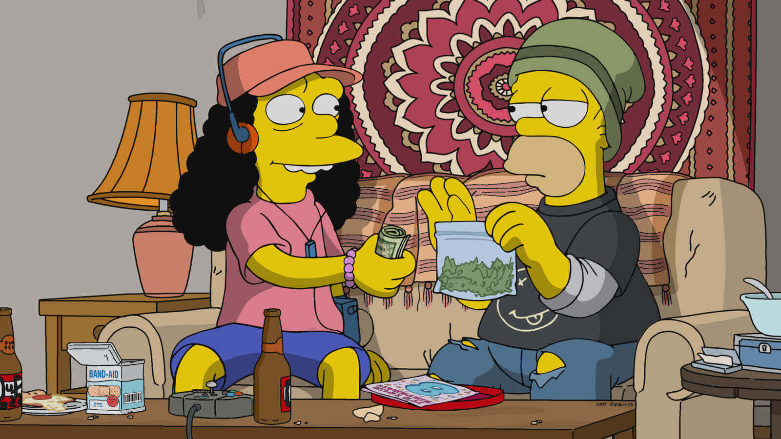 Bart Simpson Dad Weed Smoking Background