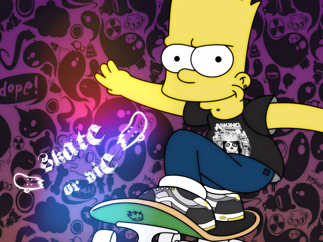 Bart Simpson Enjoying The Thrill Of Skateboarding Background