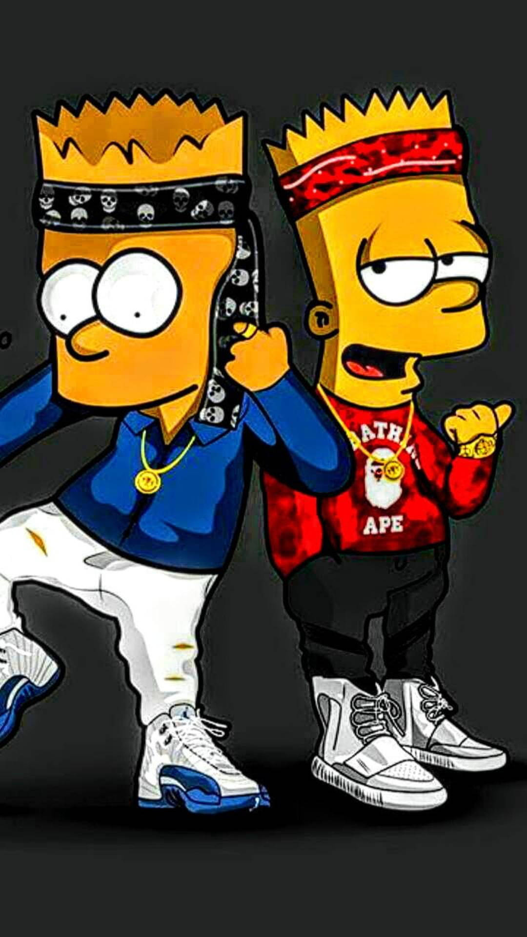 Bart Simpson Gangster Cartoon Background