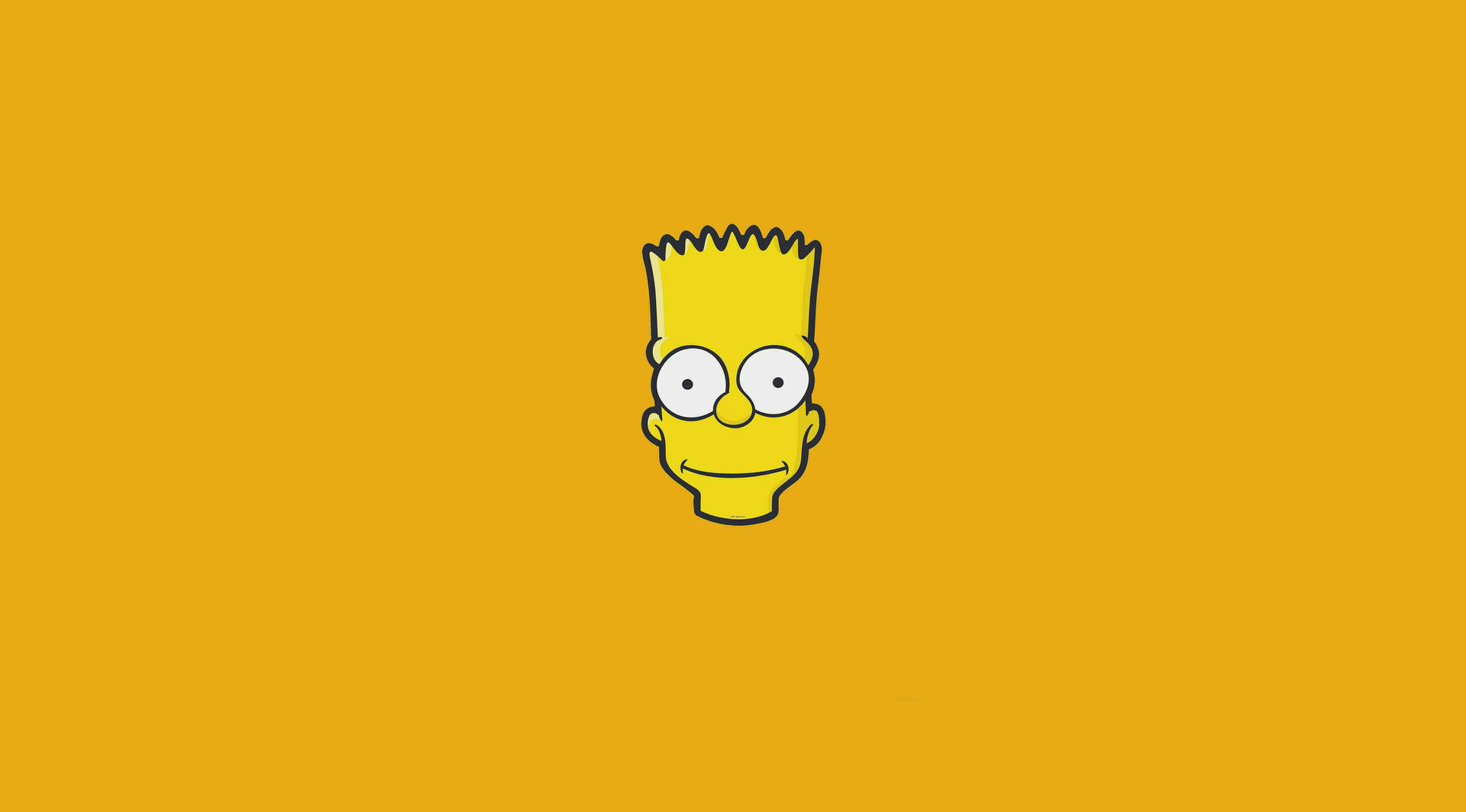 Bart Simpson Minimalist Yellow Background Background