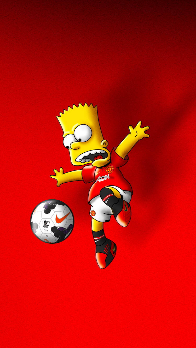 Bart Simpson Playing Soccer Background