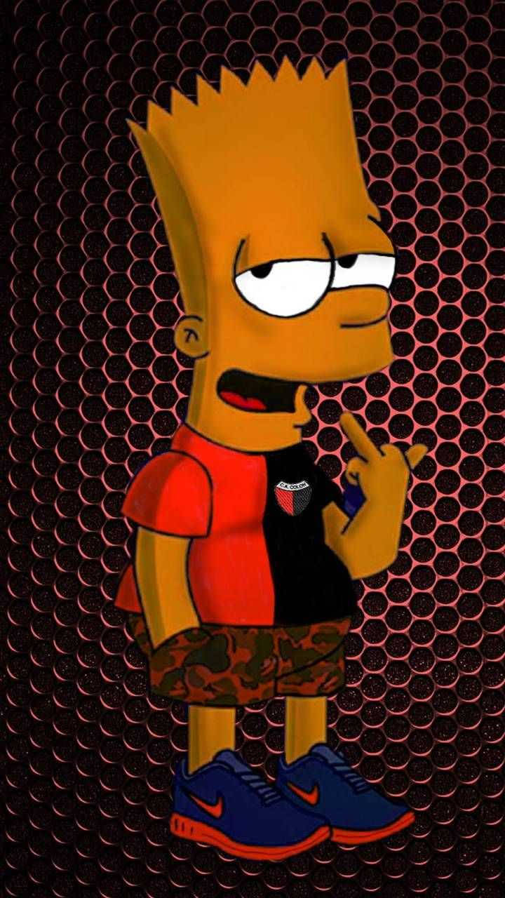 Bart Simpson Red Swag Background