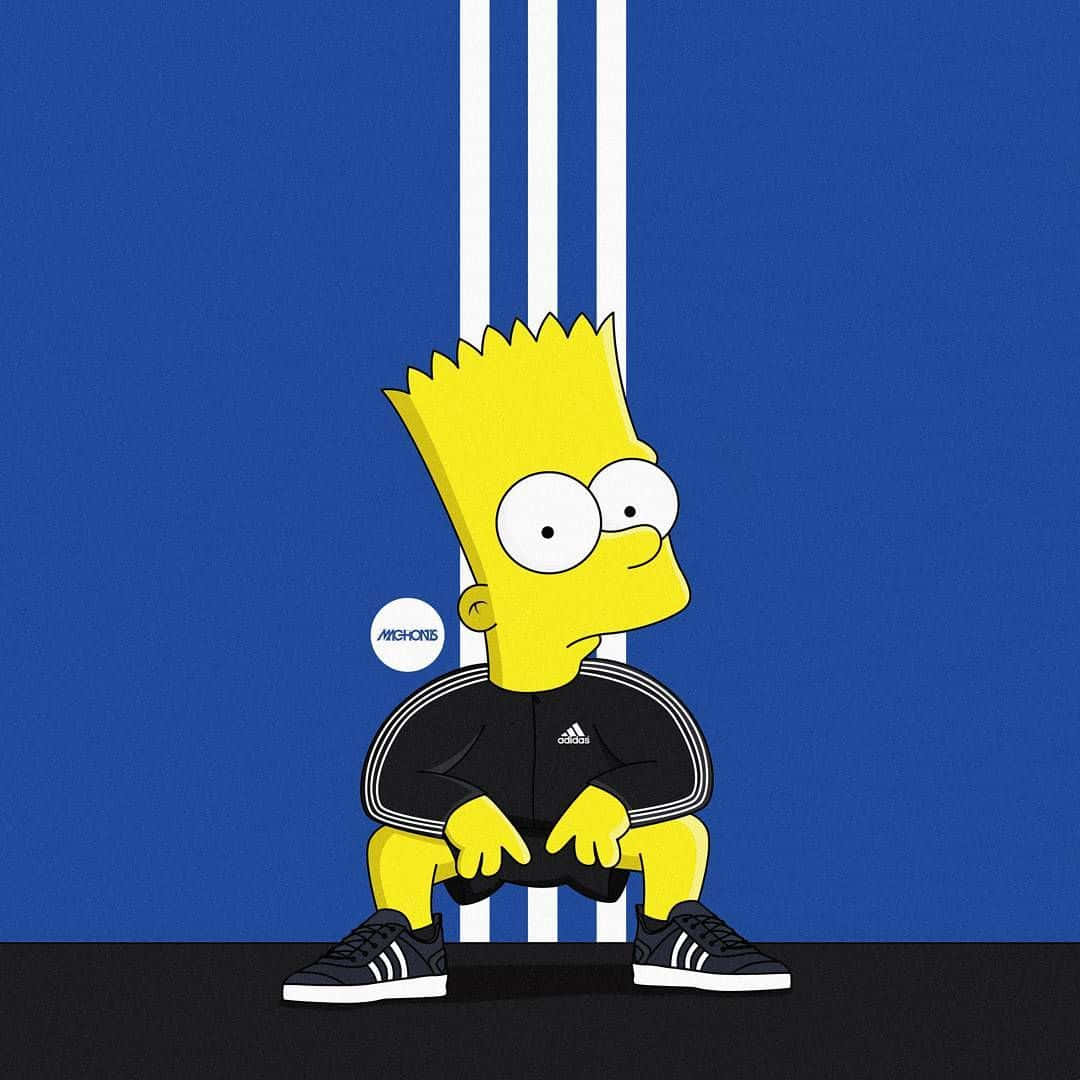 Bart Simpson Rocking Supreme Style Background