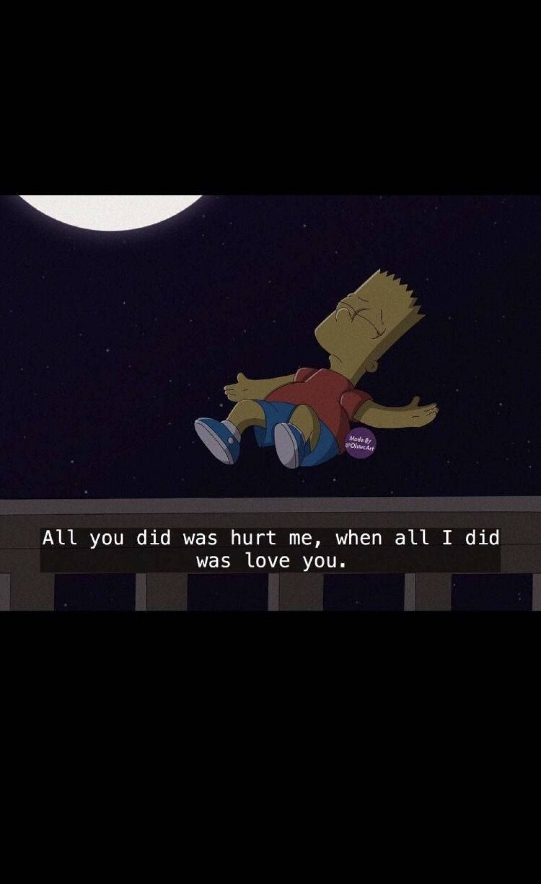 Bart Simpson Sad Aesthetic Quote Background