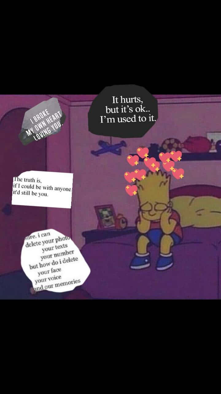 Bart Simpson Sad And Crying Background