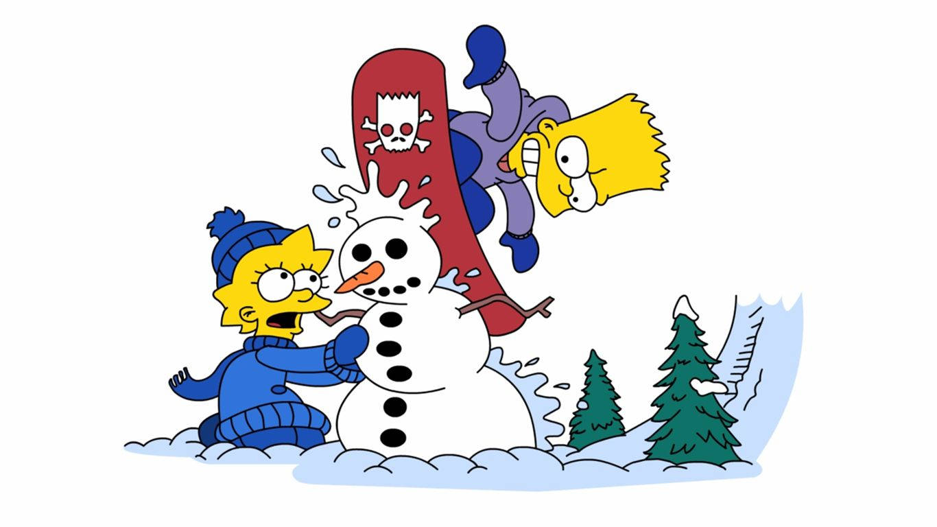 Bart Simpson Snow Skate Background