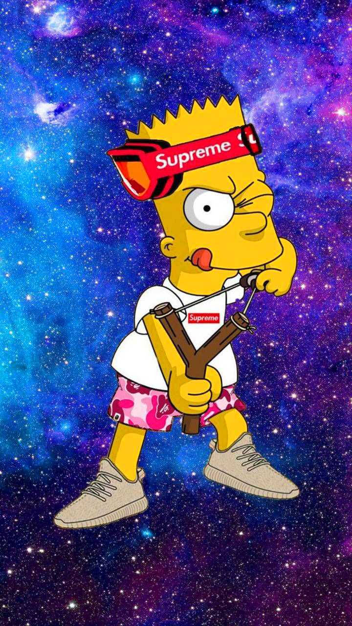 Bart Simpson Swag Galaxy Background