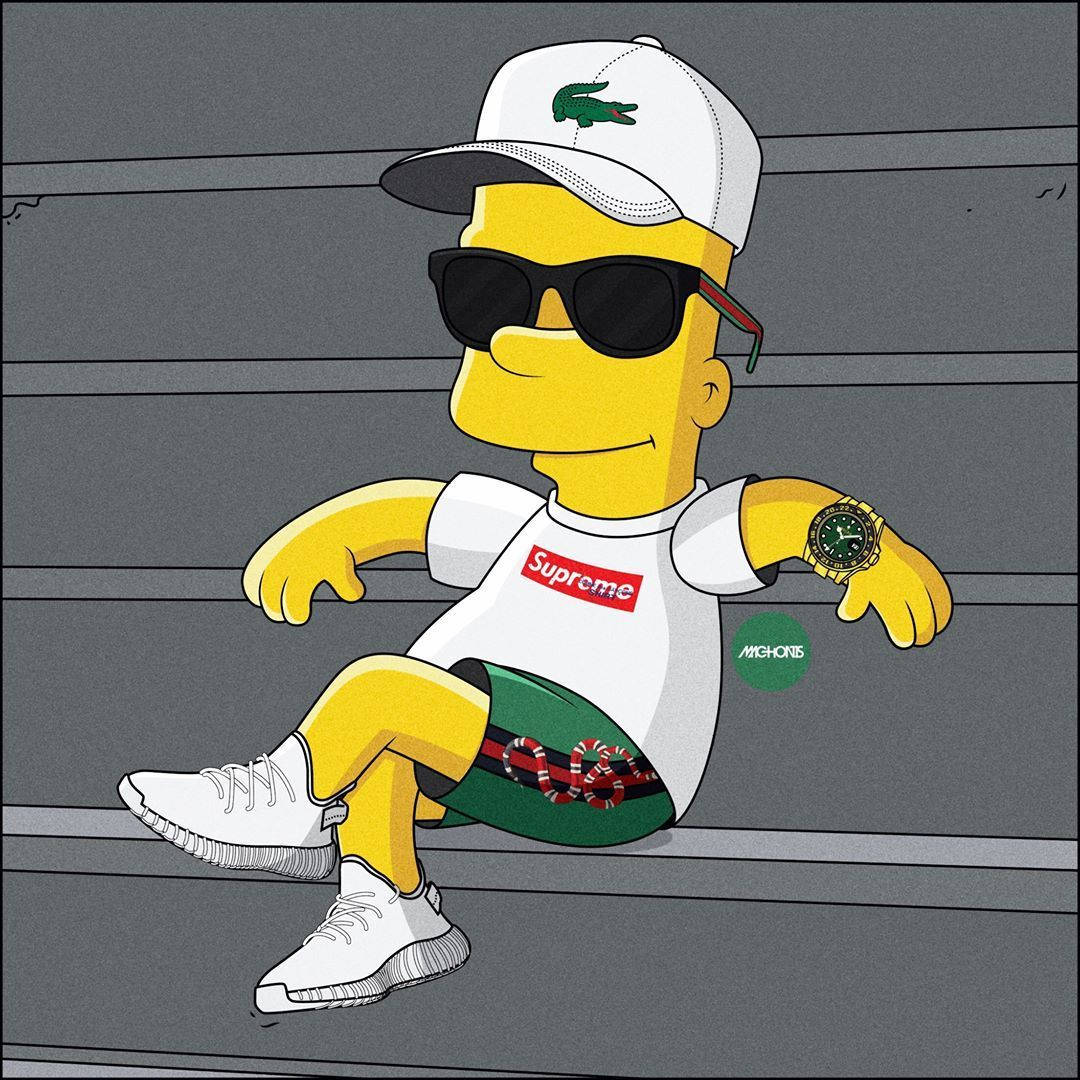 Bart Simpson Swag Lacoste Background