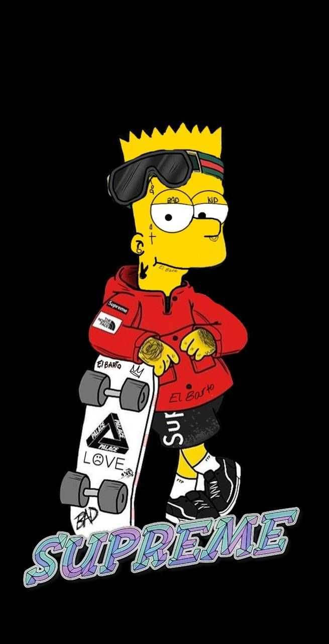 Bart Simpson Swag Skateboard Background