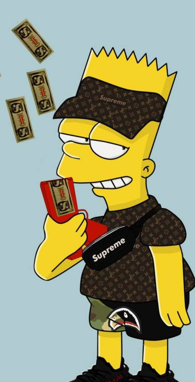 Bart Simpson Swag Supreme Louis Vuitton Background