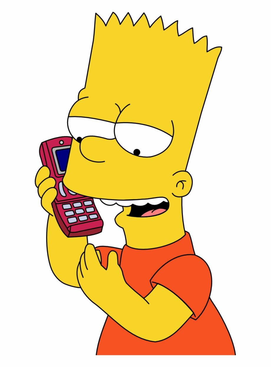 Bart Simpson Talking On Phone Background