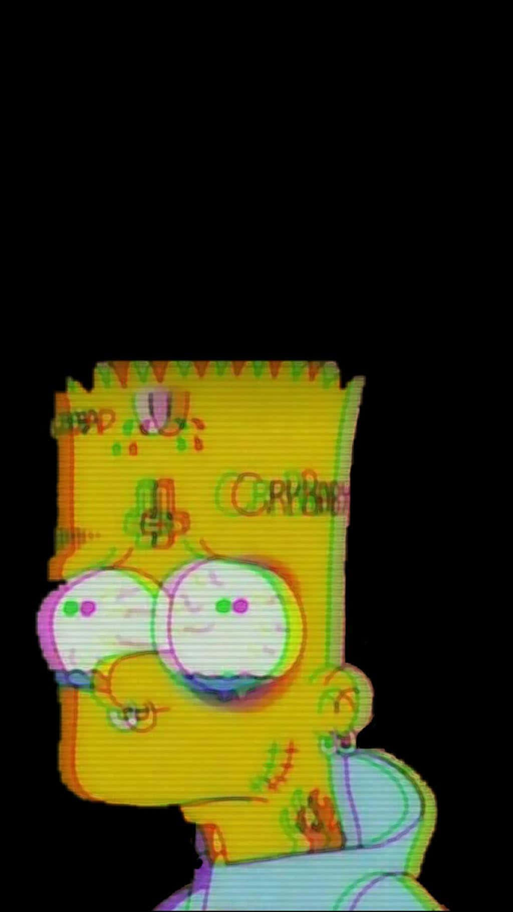 Bart Simpson Unhappy On Phone