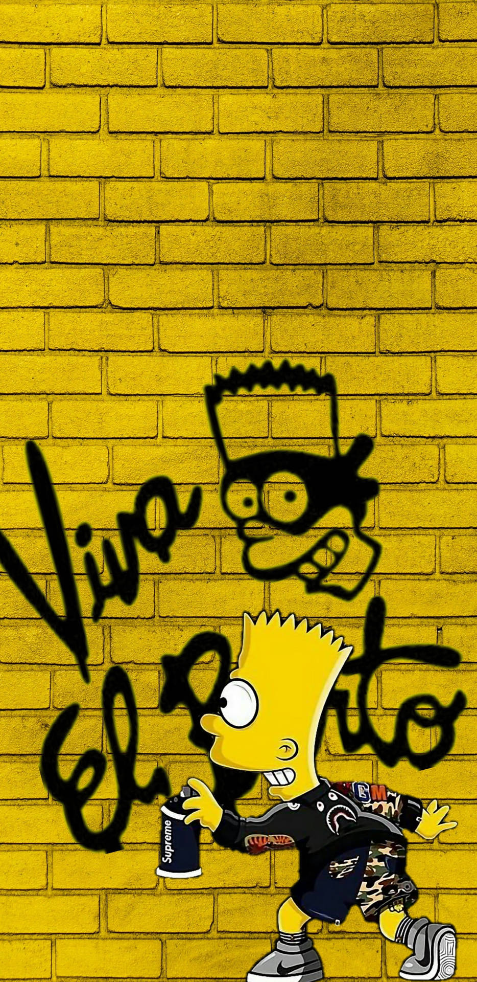 Bart Simpson Wall Graffiti Iphone Background