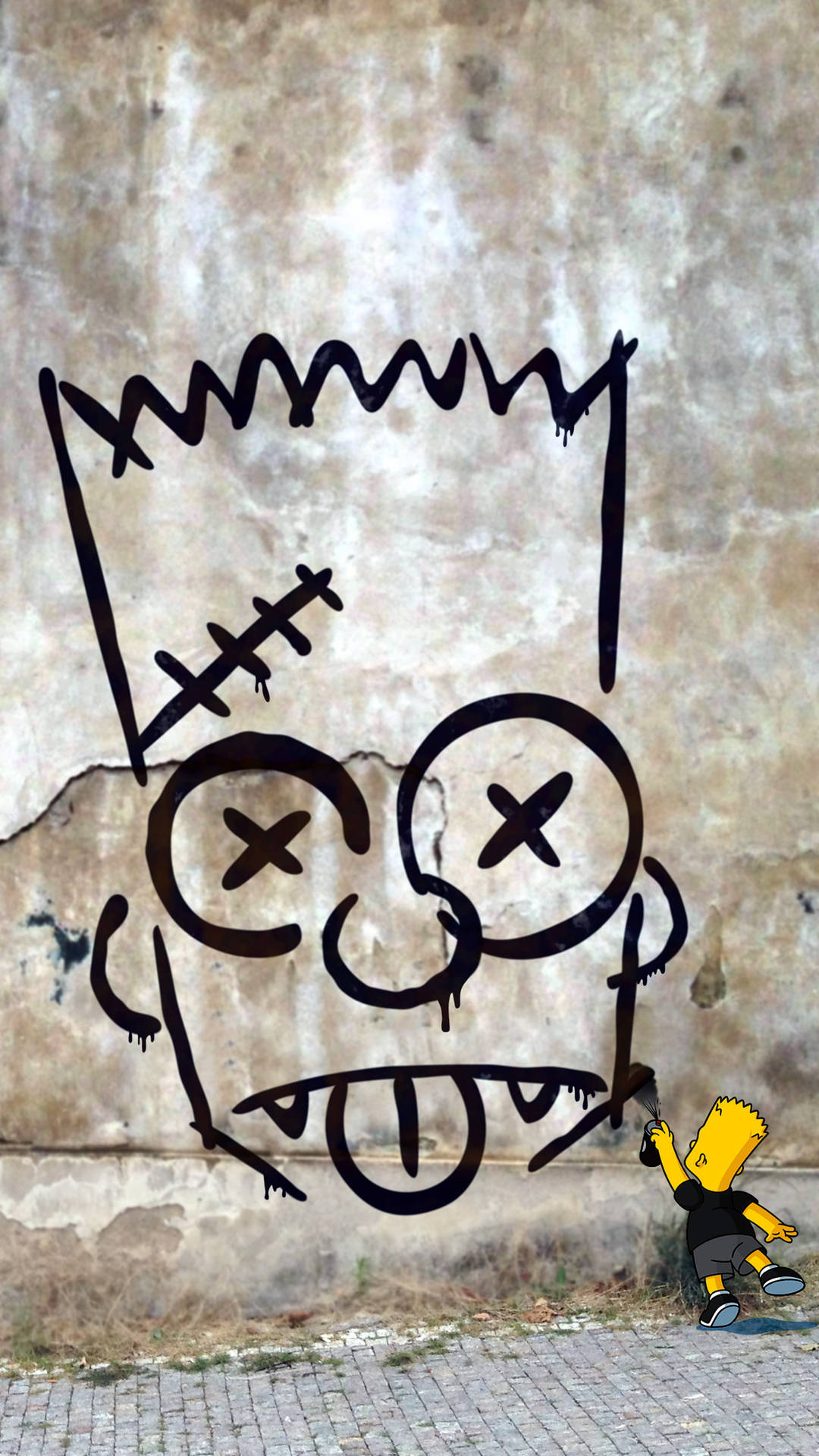 Bart Simpson Wall Graffiti Background