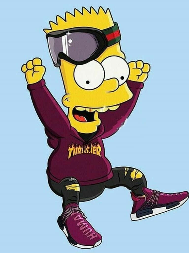 Bart Simpson Wearing Supreme Goggles