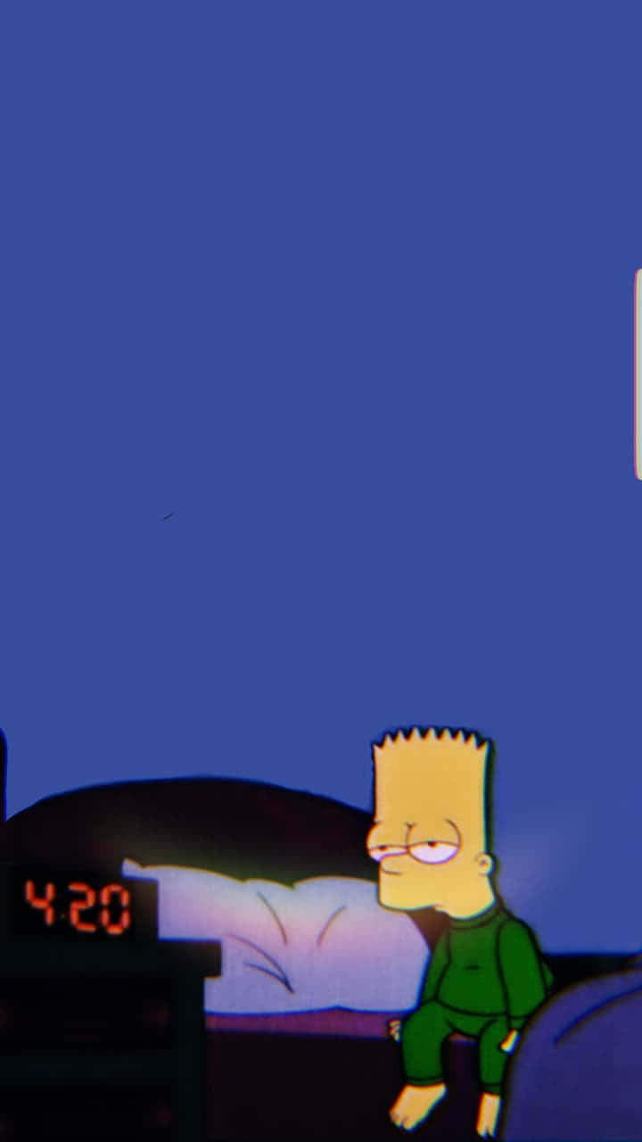 Bart Simpson Weed In Bed Background