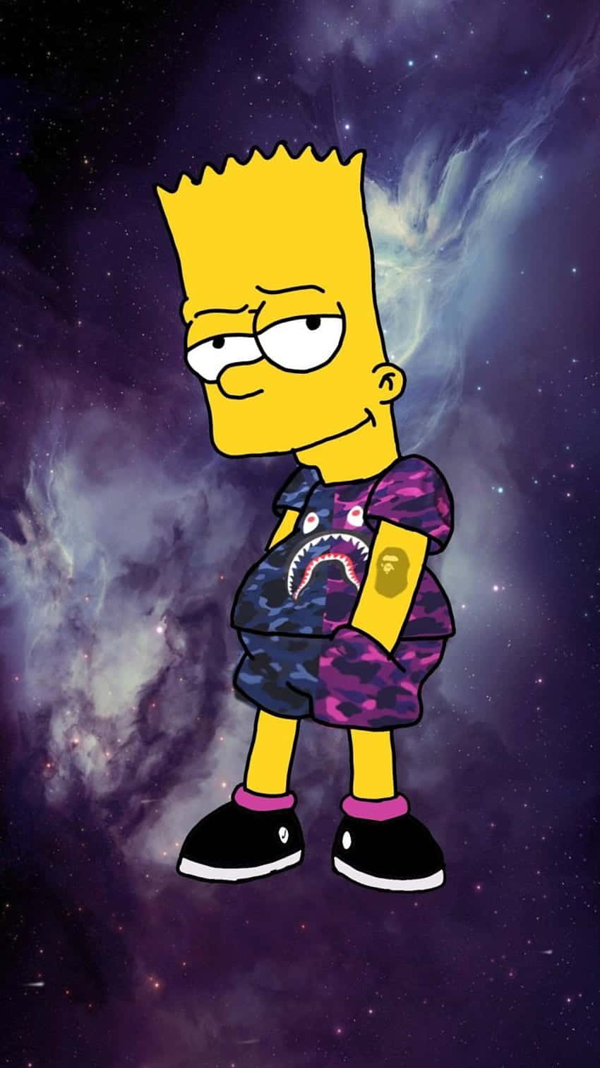 Bart Simpson Weed Purple Attire Background