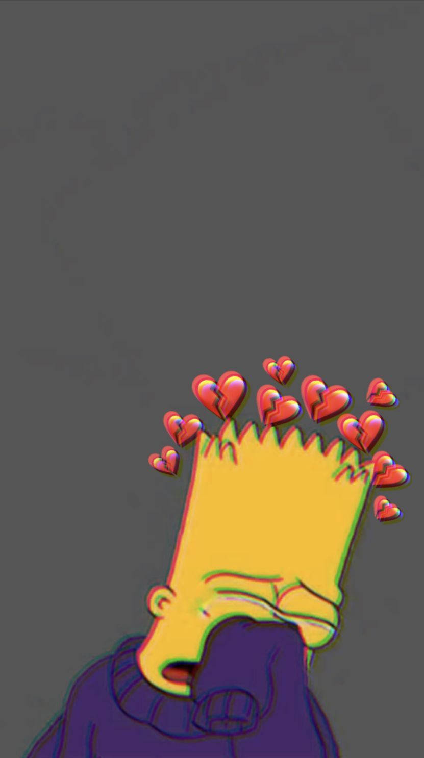 Bart Simpson With A Broken Heart Iphone Background