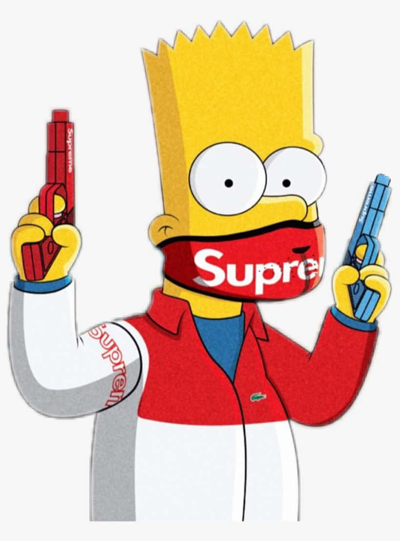 Bart Simpson With Gangster Attitude In Cool Graffiti Style Background