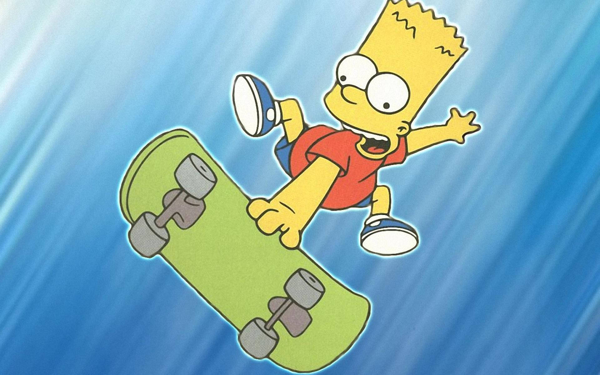 Bart Simpson With Skateboard Background