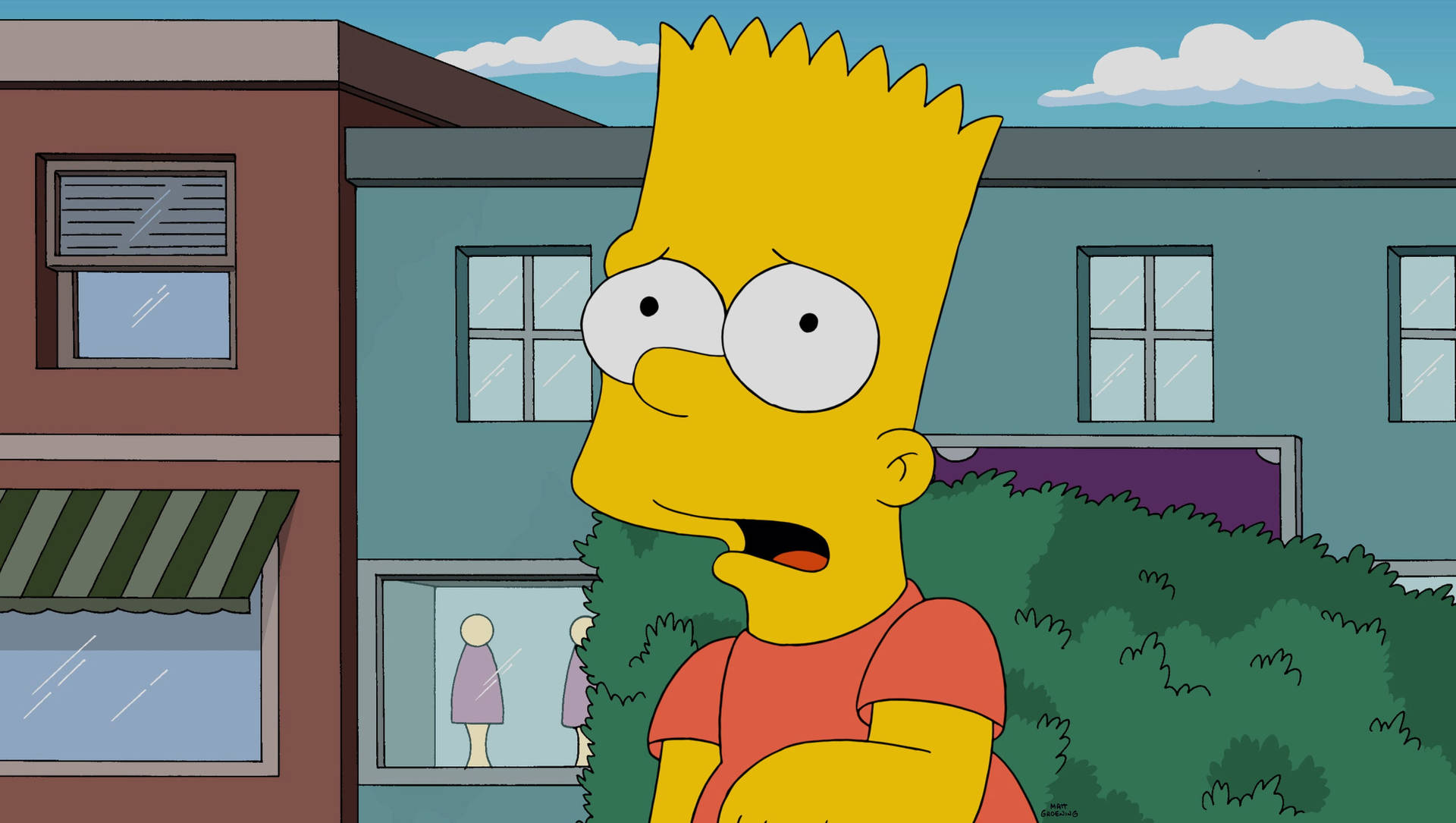 Bart Simpsons Looking Worried Background