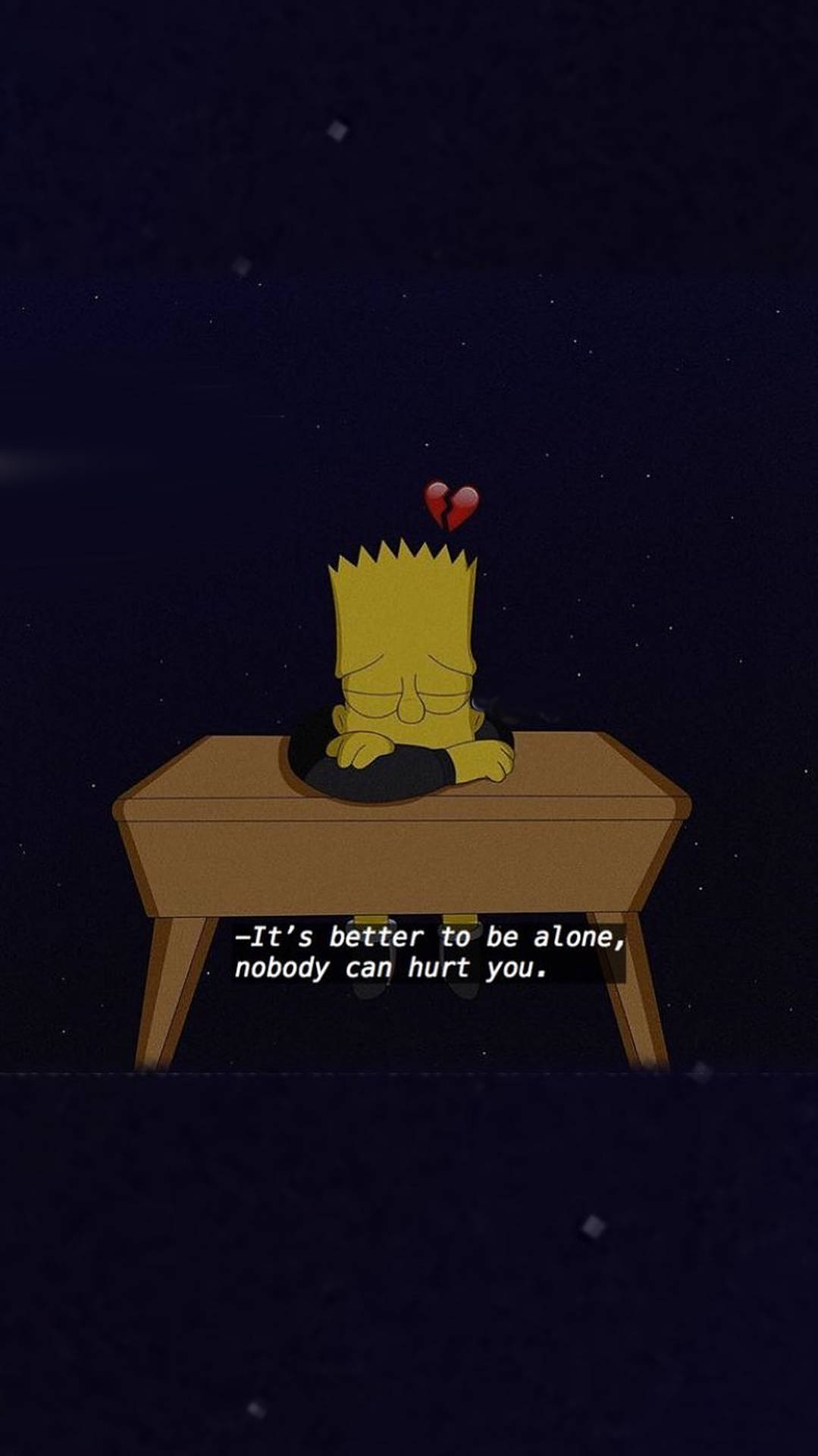 Bart Simpsons Sad Alone Background