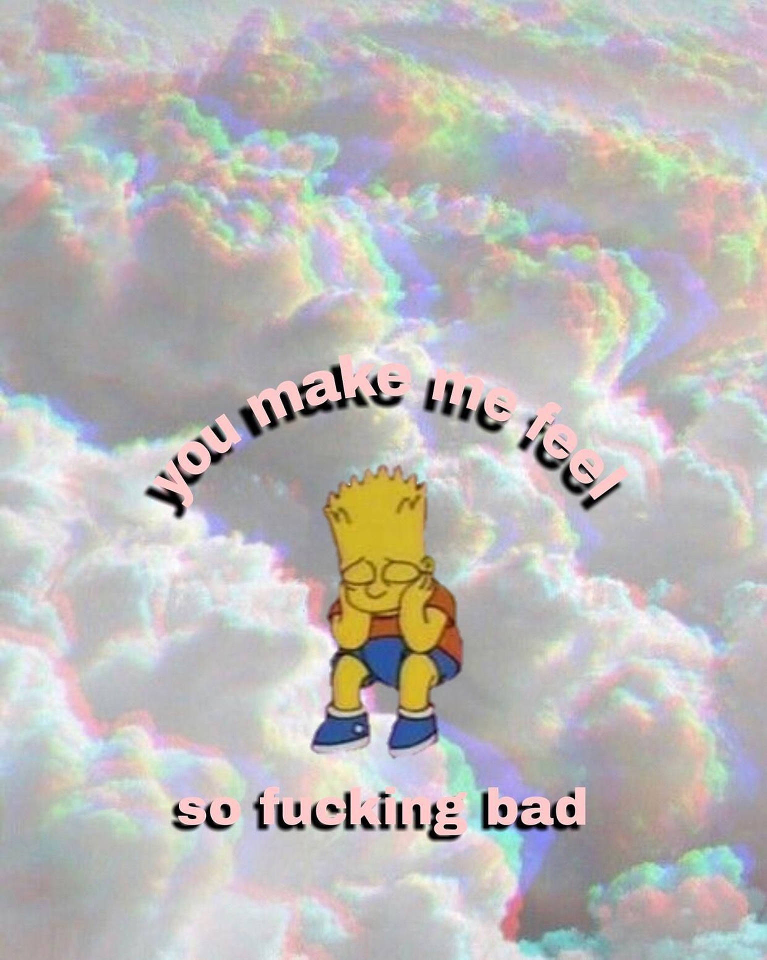 Bart Simpsons Sad Clouds Background