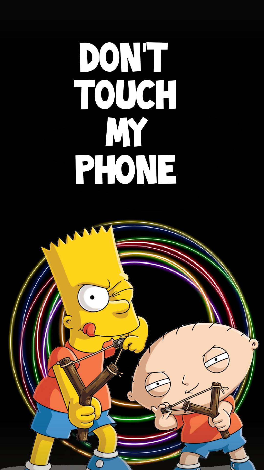 Bart Stewie Funny Get Off My Phone Background
