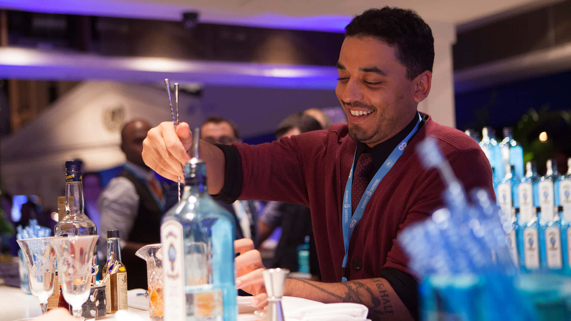 Bartender Enjoying His Craft.jpg Background