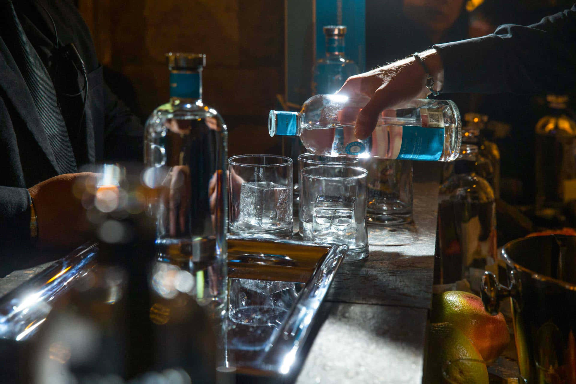 Bartender Pouring Drinkat Bar