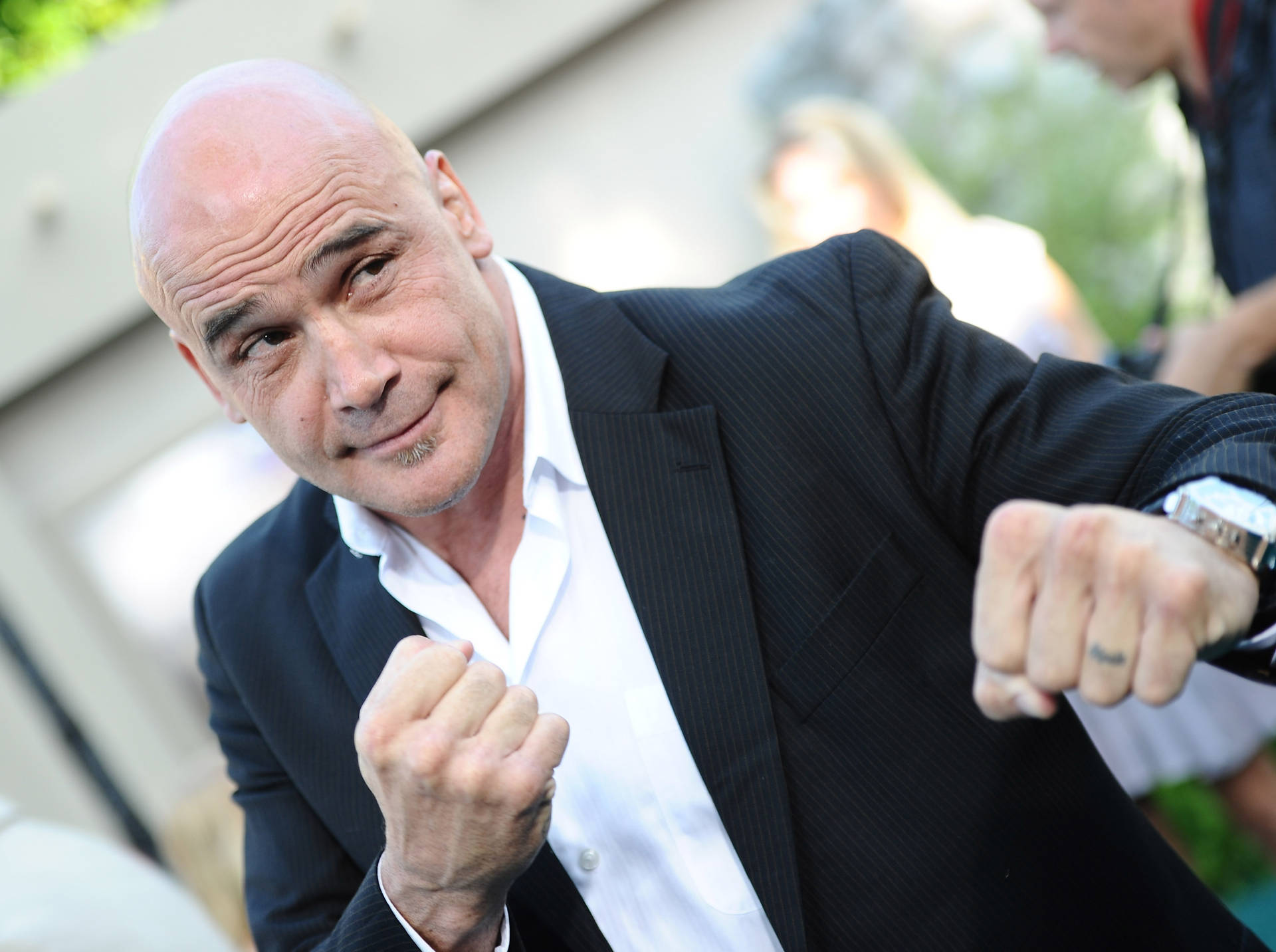 Bas Rutten Fighting Pose Background