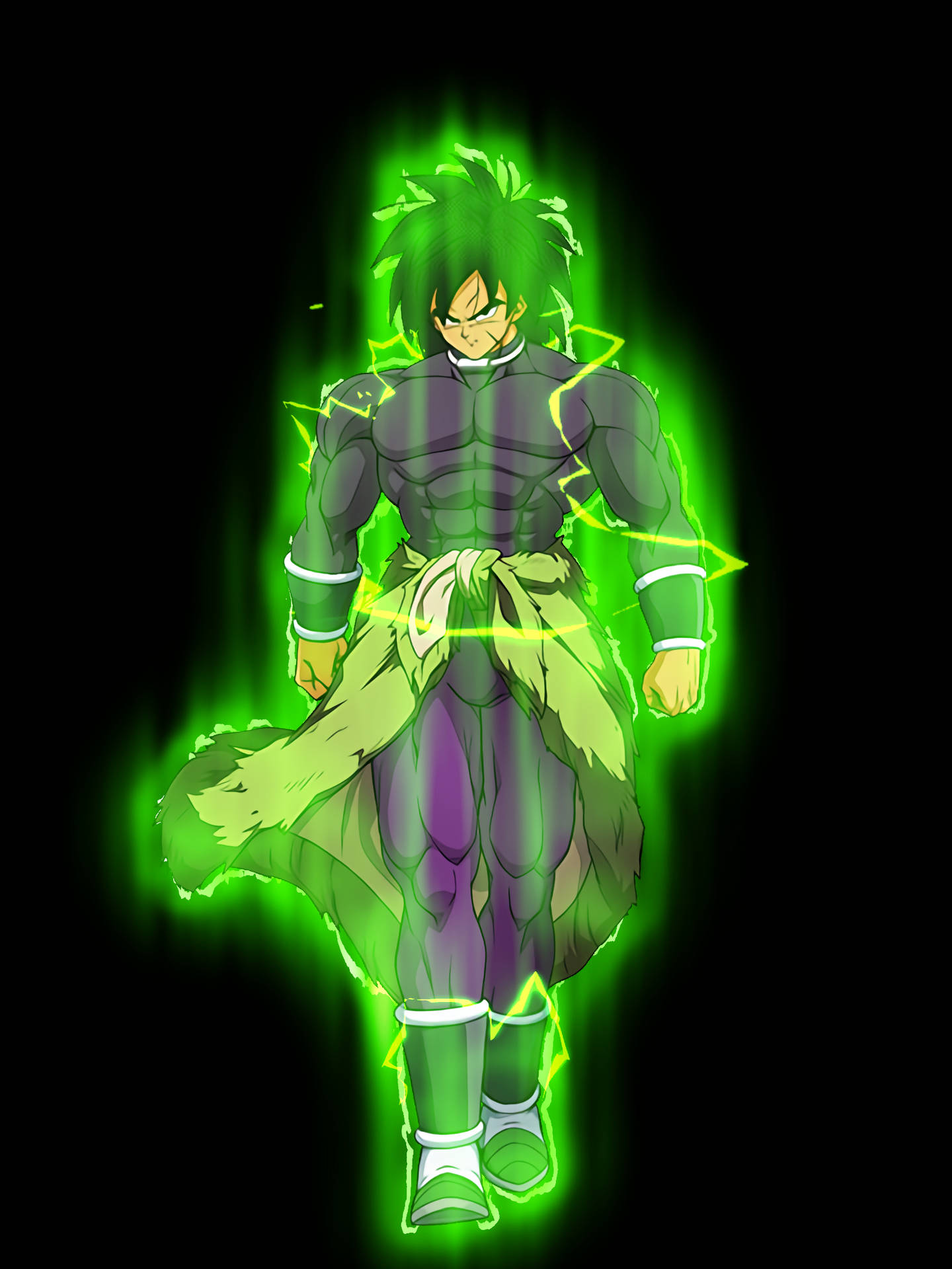 Base Broly With Green Aura Background