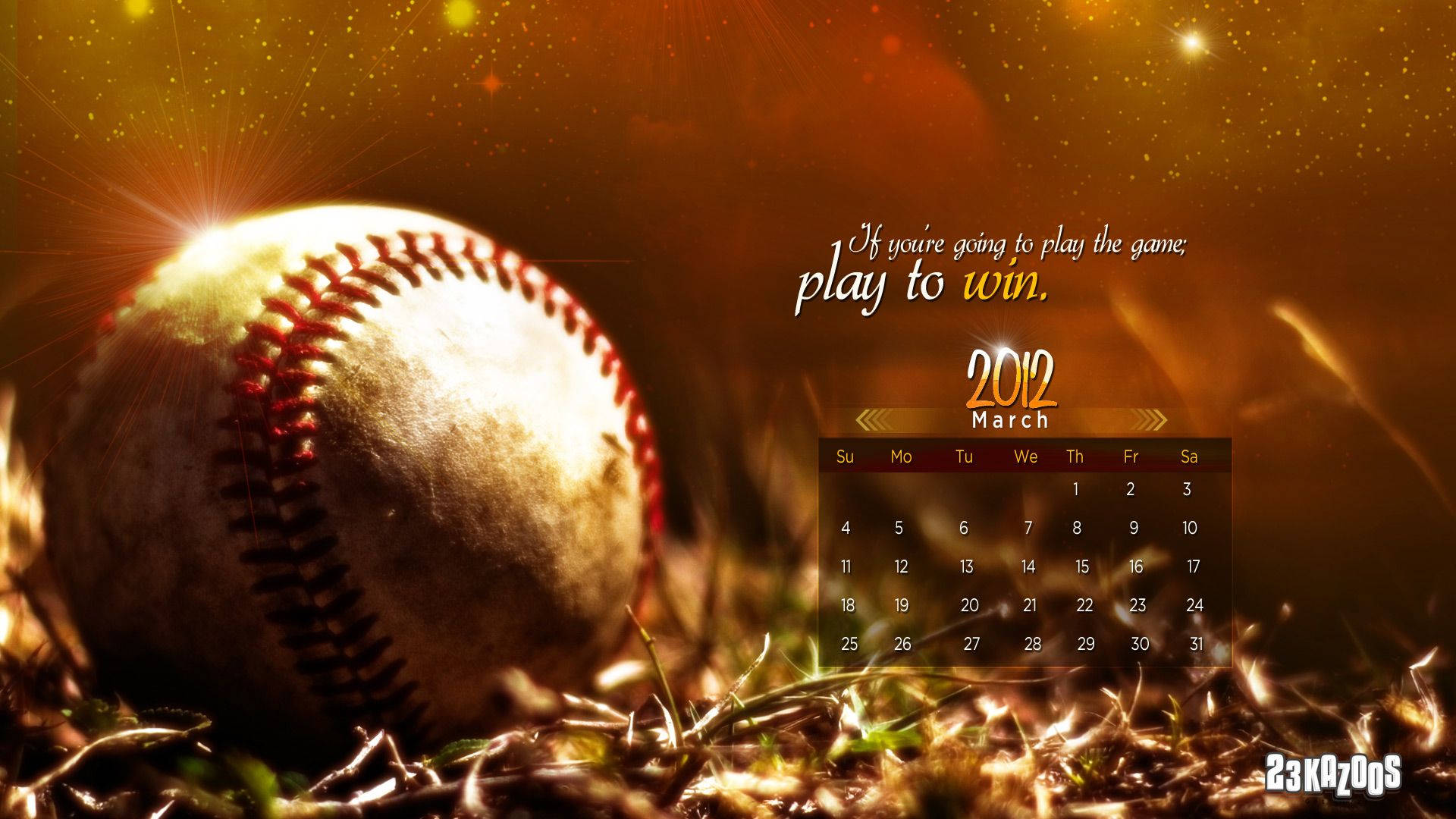 Baseball 2012 Calendar Background
