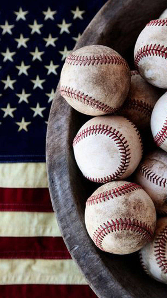 Baseball And American Flag Iphone Background