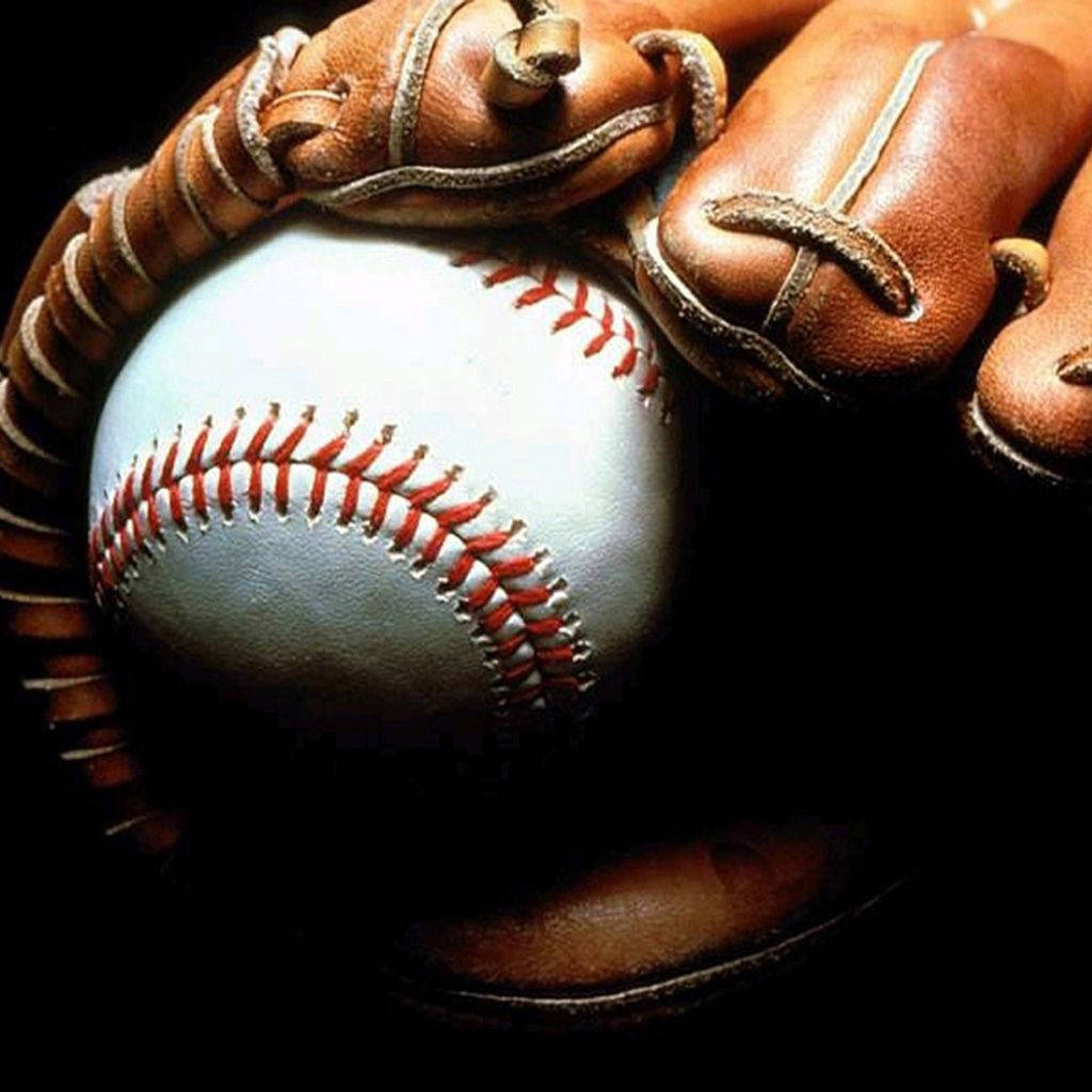 棒球和棕色手套背景