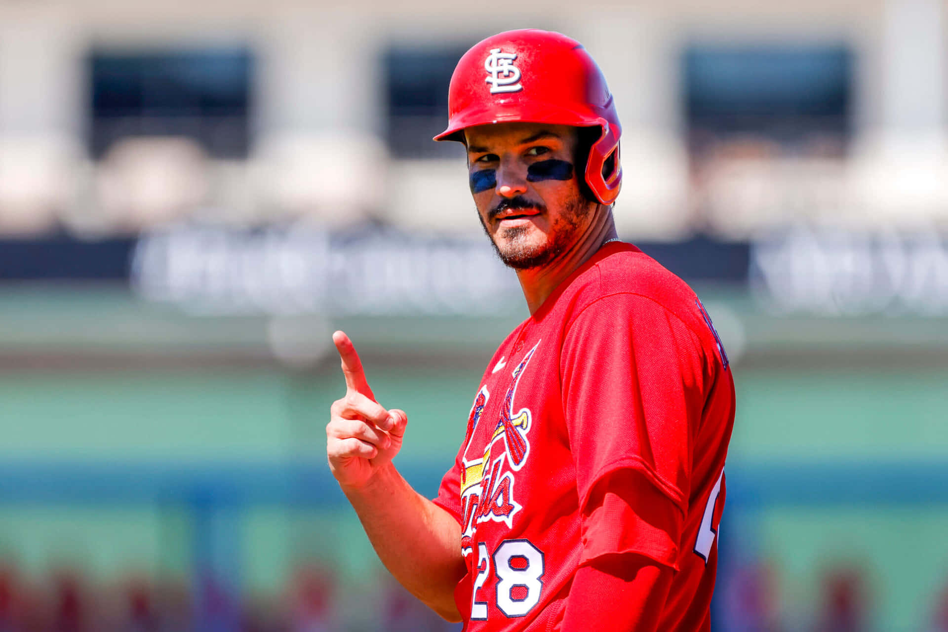 Baseball Player Gesturing On Field.jpg Background