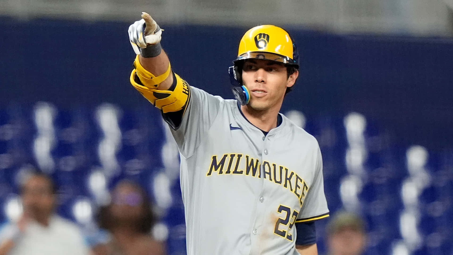 Baseball Player Pointing During Game.jpg Background