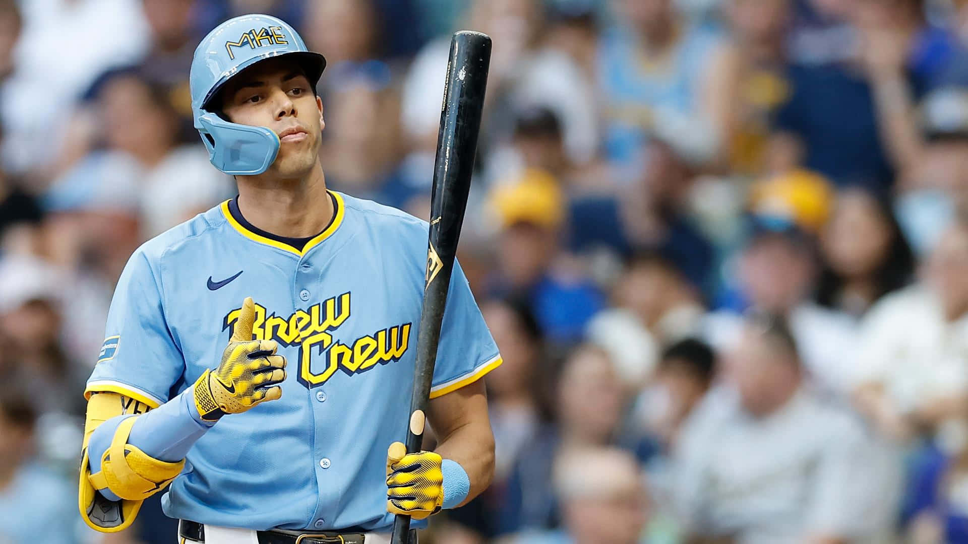 Baseball Player Prepares For At Bat Background