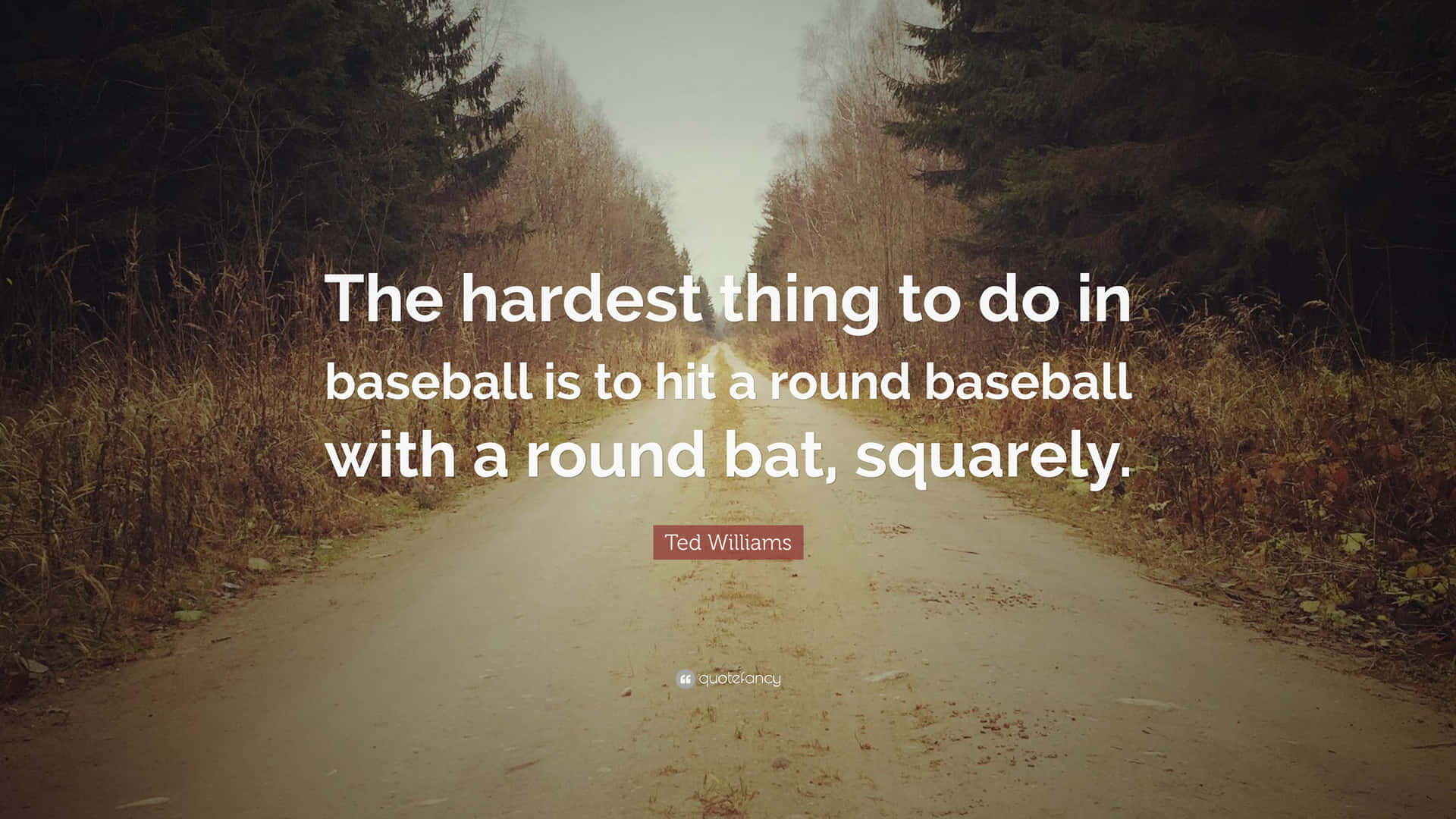 Baseball Quotes Ted Williams Road Background