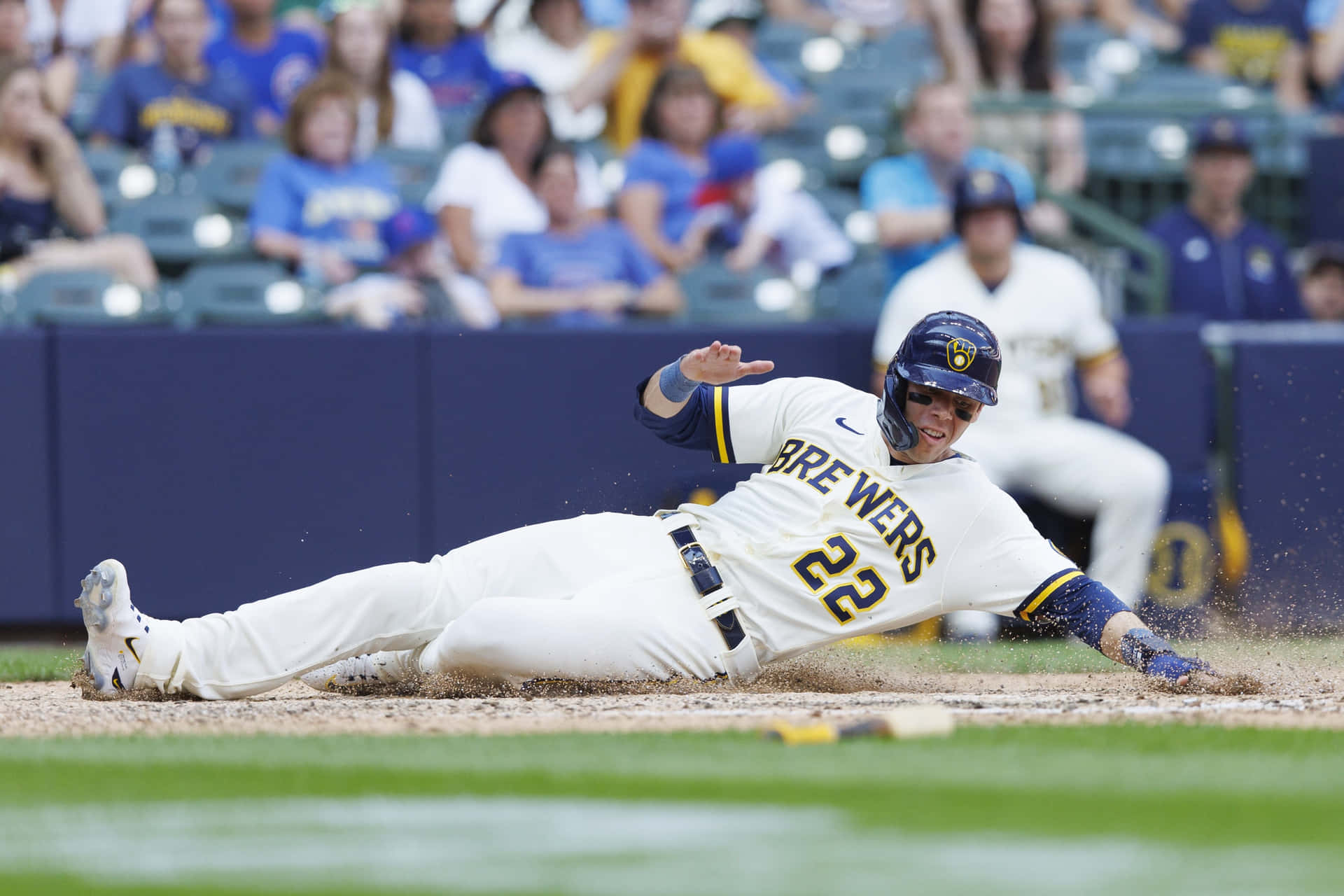 Baseball Slide Action Brewers22 Background