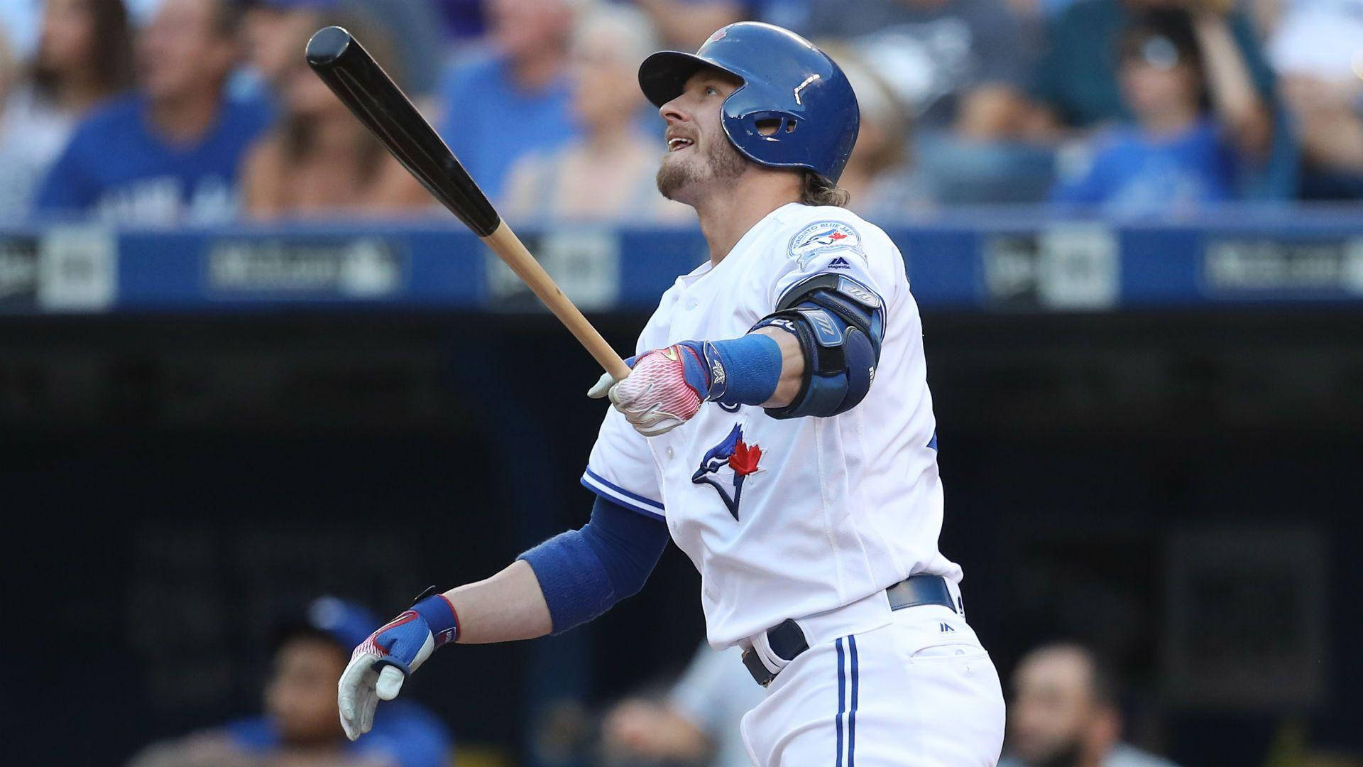 Baseball Star Josh Donaldson Locked In Action Background