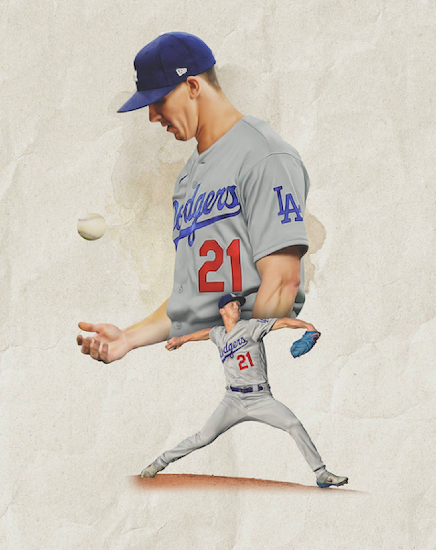 Baseball Walker Buehler Art Background