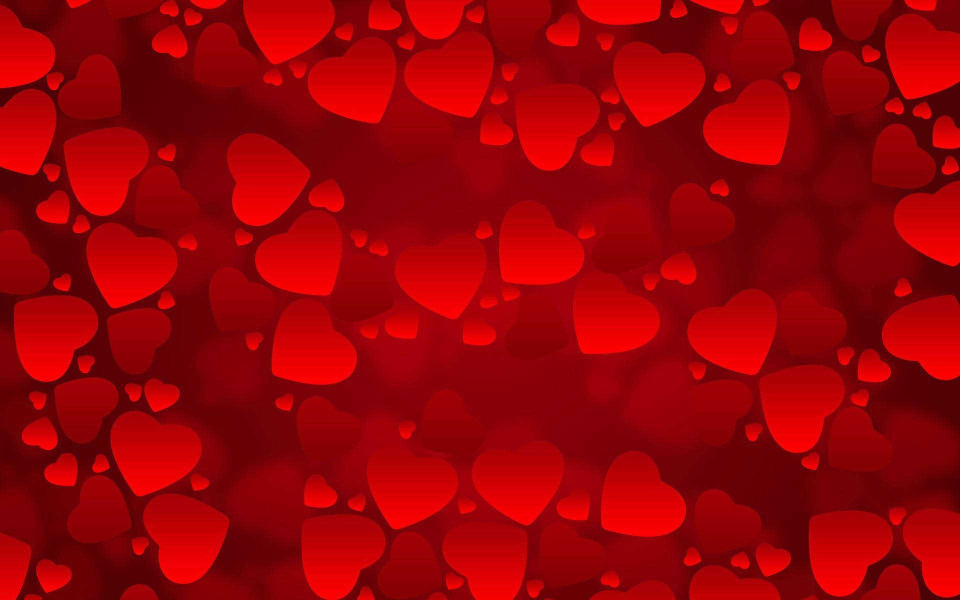Basic Bright Red Hearts Background