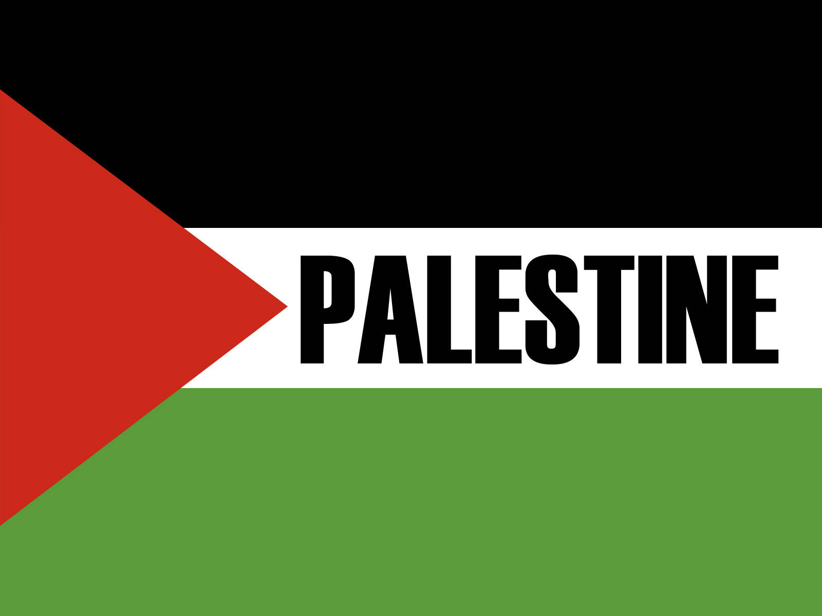 Basic Palestine Flag With Label